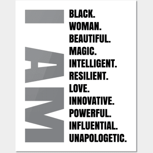 I AM | Black Woman Posters and Art